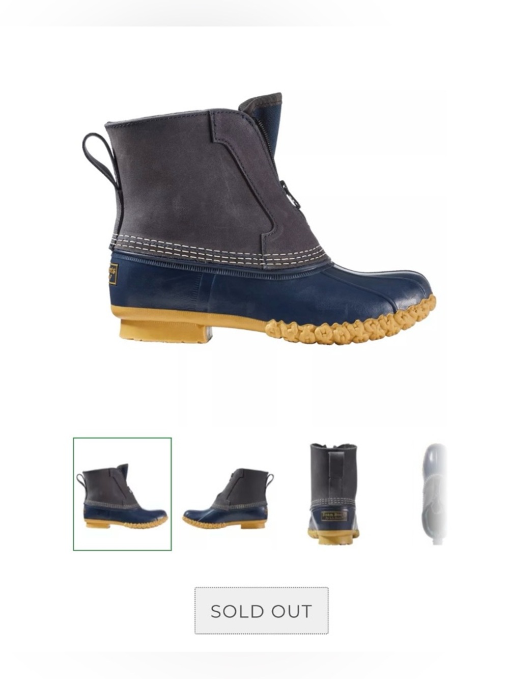 L.L. Bean Boots Primaloft Insulated 7” Fleece Lined Zip Duck Sold Out Women 8